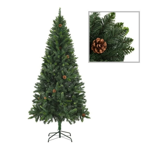 Artificial Tree with Pine Cones Green 6 ft