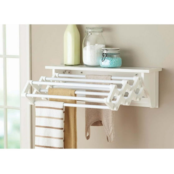 Better Homes and Gardens WallMounted Drying Rack, White