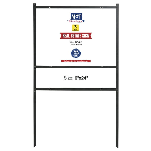 M&T Displays H Frame Real Estate Yard Sign Post Single Rider, 24x18 ...