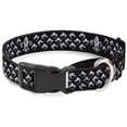 thumbnail image 1 of Buckle-Down Fleur-De-Lis Studs Black Grays Martingale Dog Collar, 1 of 1