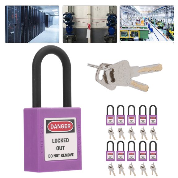 Kit de Verrouillage, 10 Ensembles de Cadenas de Sécurité 1,5 Po Isolation d'Ingénierie Anti-Poussière Cadenas de Sécurité avec 20 Clés pour Chantier de Construction Produits Chimiques