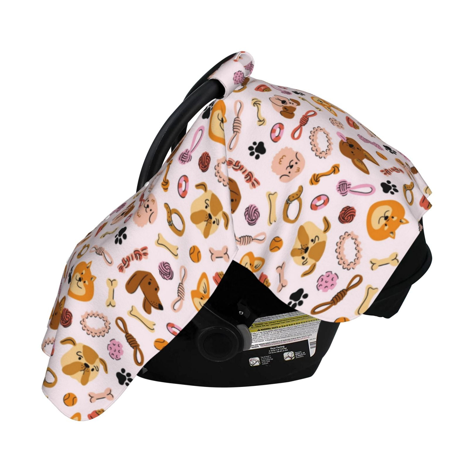 Naloa Cute Dog Baby Car Seat Cover, Breathable Baby Carrier Cover, Multiuse Baby Carrier Cover & Nursing Breastfeeding Cover