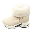 thumbnail image 6 of Rokment Orthopedic Air Cushion Mid Calf Winter Snow Boots for Women 2025 Cold Weather Fashion Casual Fuzzy Plush Lined Warm Platform Wedge Walking Dress Short Ankle Booties White Size 6.5, 6 of 8
