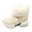 White, variant on Women Suede Winter Snow Boots Cozy Warm Fur Lined Side Zipper Chunky High Heels Slip on Ankle Boots