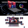thumbnail image 3 of Lenovo Yoga Pro 9i Aura Edition Creator Laptop 16.0in Touchscreen OLED 3.2K Display (Intel Ultra 9-285H, 32GB LPDDR5X, 2TB PCIe SSD, GeForce RTX 5060, Backlit KB, 2 Thunderbolt 4, WiFi 7, Win 11 Home), 3 of 6
