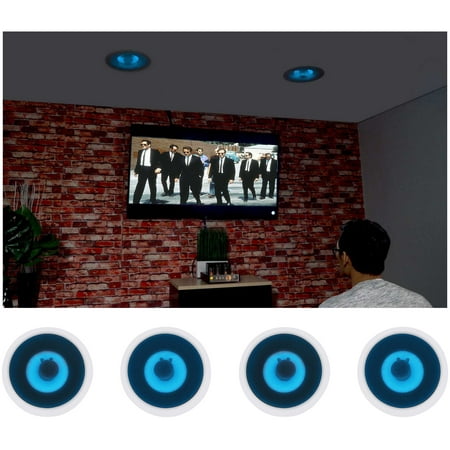 4) Rockville HC65B-LED 6.5  500 Watt In-Ceiling Home Theater Speakers w/Blue LED price history on PriceWatchPro