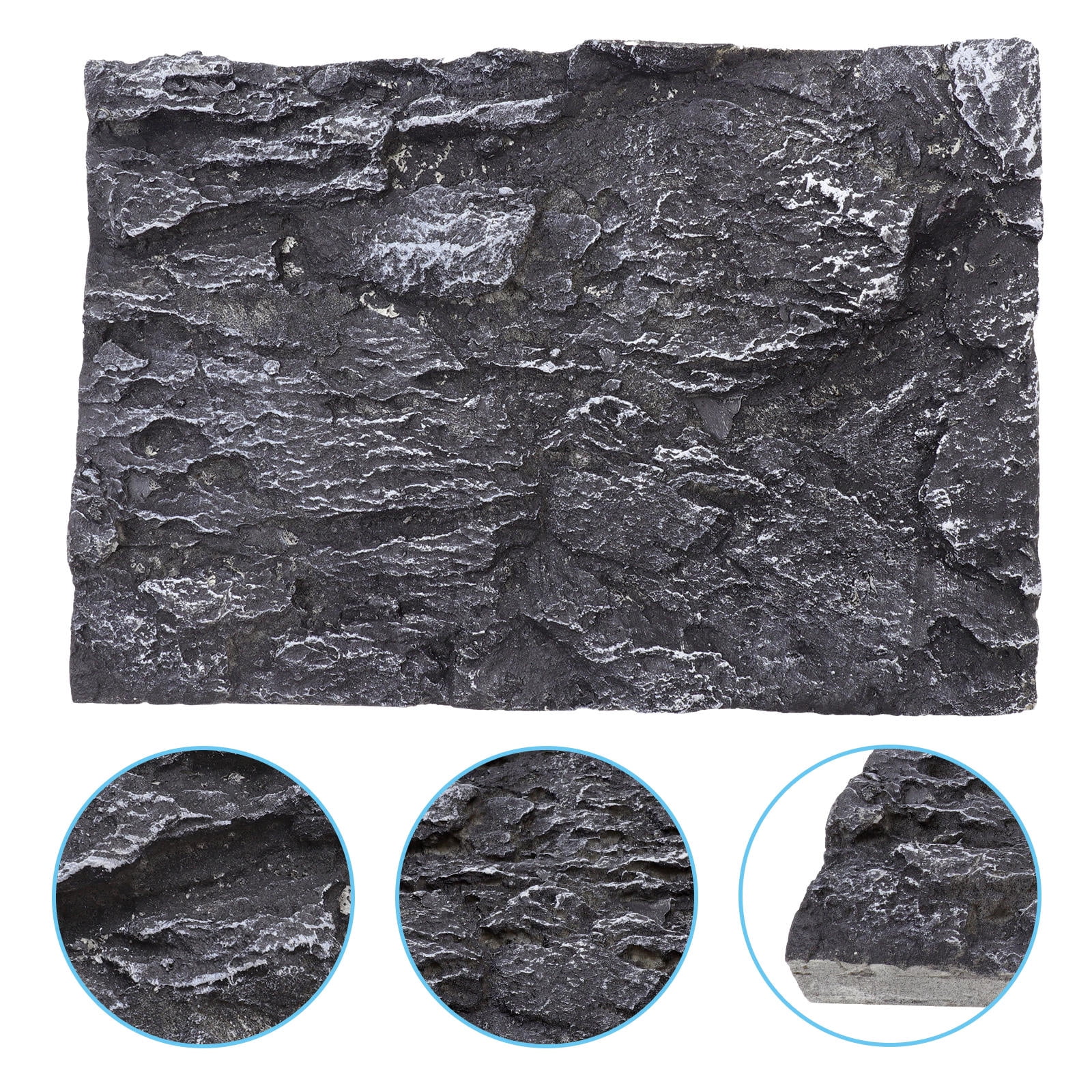 IBASETOY Dark Brown 3D Terrarium Background Board with Realistic Rock Texture for Reptile and Aquarium Decor