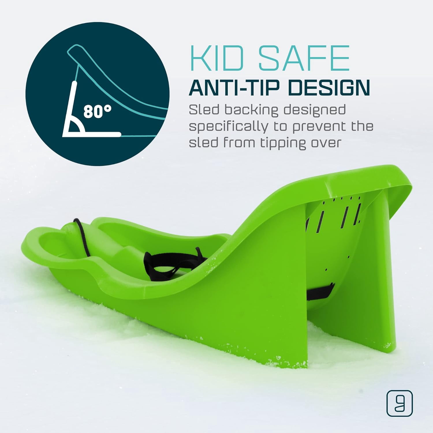 Gizmo Riders Baby Rider Mystic Green Pull Snow Sled for Toddlers, 55 lbs , Ages 6 Months+