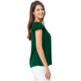 thumbnail image 4 of Camiseta Manga Tulipán Cuello En V Básico Allegra K Verde XL, 4 of 6