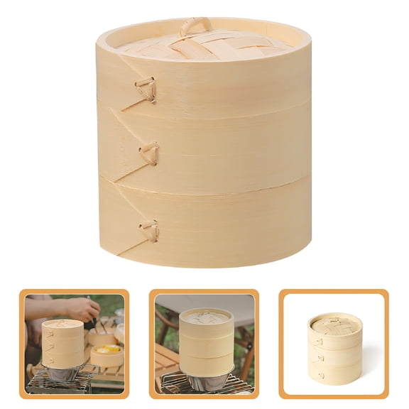 ACDANC Bamboo Steamer Basket for Kitchen Use Natural and High Grade Ideal for Cooking Supplies 8"