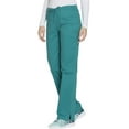 thumbnail image 7 of Cherokee Workwear Stretch Women Scrubs Pant Mid Rise Straight Leg Drawstring, WW130T, L Tall, Teal Blue, 7 of 7