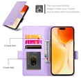 thumbnail image 4 of Compatible with iPhone 16 Wallet Case, Classic PU Leather Flip Folio Case with Card Holders Kickstand [Shockproof TPU Inner Shell] Phone Cover for iPhone 16, Purple, 4 of 7