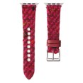 thumbnail image 6 of Woolen Band for Apple Watch Series 10 9 8 7 6 5 4 3 2 1 SE & Ultra 2 1 , Floral Print Leather Slim Band Adjustable Breathable Soft Strap for Women Girls iWatch 44/45/46/49mm/42mm(Series 1 2 3), Red, 6 of 6