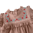 thumbnail image 6 of LYMAYTER Girls Toddler Long Sleeve Cotton Dress Girls Solid Color Floral Embroidery Ruffled Daily Dress 1-7Y, 6 of 6