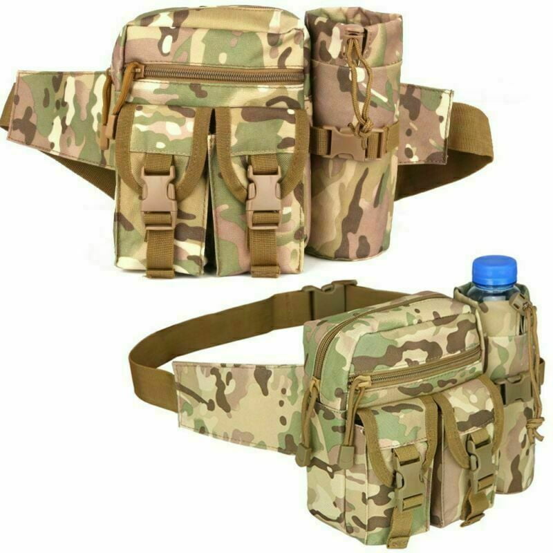 Water Bottle Pocket Cycling Zipper Storage Bag Adjustable Belt Camping and Cycling Leg Hanger Personal Wallet Suitable for Leisure Tactical Camouflage Leg Bag Hiking Running