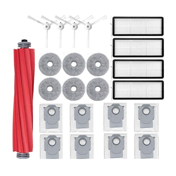 21 piezas de repuesto para aspiradoras robot Q MaxV/P10 Pro, cepillo lateral principal, filtro, paños de fregona, bolsa para polvo