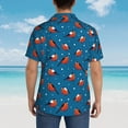 thumbnail image 4 of Yiaed Bullfinches Print Hawaiian Shirt for Men Short Sleeve Button Down Shirts Beach Shirts for Men,Large, 4 of 7