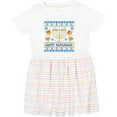 thumbnail image 3 of Inktastic Happy Hanukkah Sweater Style Design with Menorah and Dreidel Girls Toddler Dress, 3 of 5