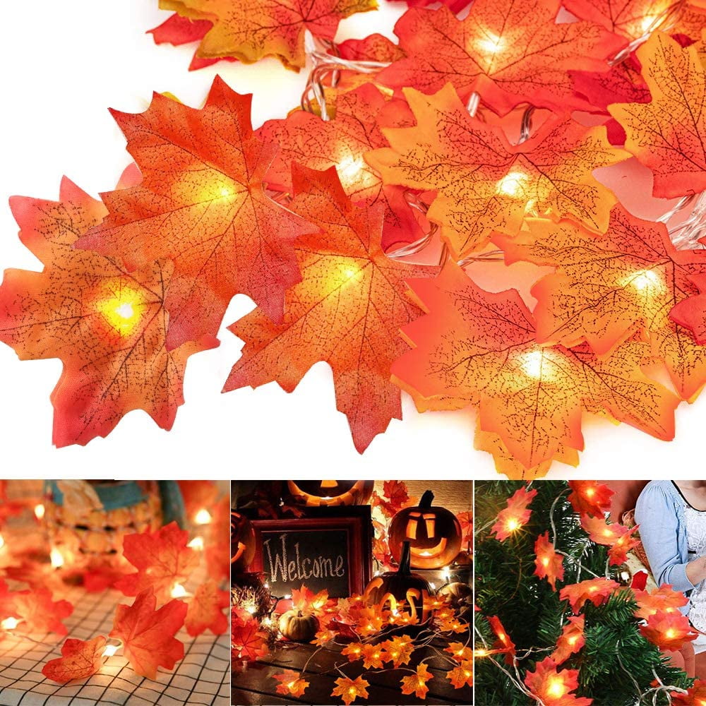 Maple leaf fairy lights, 3M 20LED autumn garland autumn leaf garland