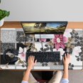 thumbnail image 4 of Long Mouse Pads for Desk,Pioneer Flower Floral Print Pattern Desk Mats on Top Of Desks, Desk Mouse Pad Extra Large with 3mm Non-Slip Base and Stitched Edge for Gaming,Office,Work,Home 47.3"x23.6", 4 of 6