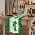 thumbnail image 2 of Table Runners 90 Inches Long Dress Scarves, Saint Patrick's Day Farmhouse Coffee/Dining/Kitchen Table Runner for Living Room, Luck Leaves Car Grey Wooden Plaid 13x90 Inch, 2 of 9