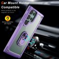 thumbnail image 2 of Dteck for Samsung S24 Ultra Case, Shockproof Crystal Clear Anti-Yellow Heavy Duty Acrylic Protective Phone Case with Magnetic Kickstand Cover, Purple, 2 of 7