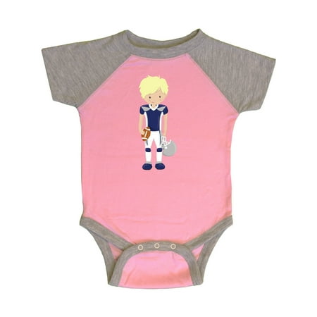 

Inktastic Cute Boy Blond Hair Rugby American Football Gift Baby Boy Bodysuit