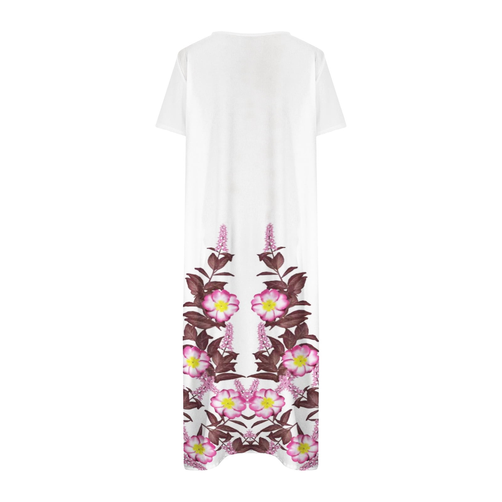 Guzom Easter Dress for Women- Casual Spring 2023 New Sleeveless Floral  V-Neck Maxi Dresses Womens Tops White