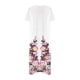 thumbnail image 5 of ICHUANYI ClearanceFashion Women Summer Printing Causal V-Neck Button Short Sleeve Vacation Pockets Dress(Pink, XL) ICHUANYI WER20232080501879, 5 of 5