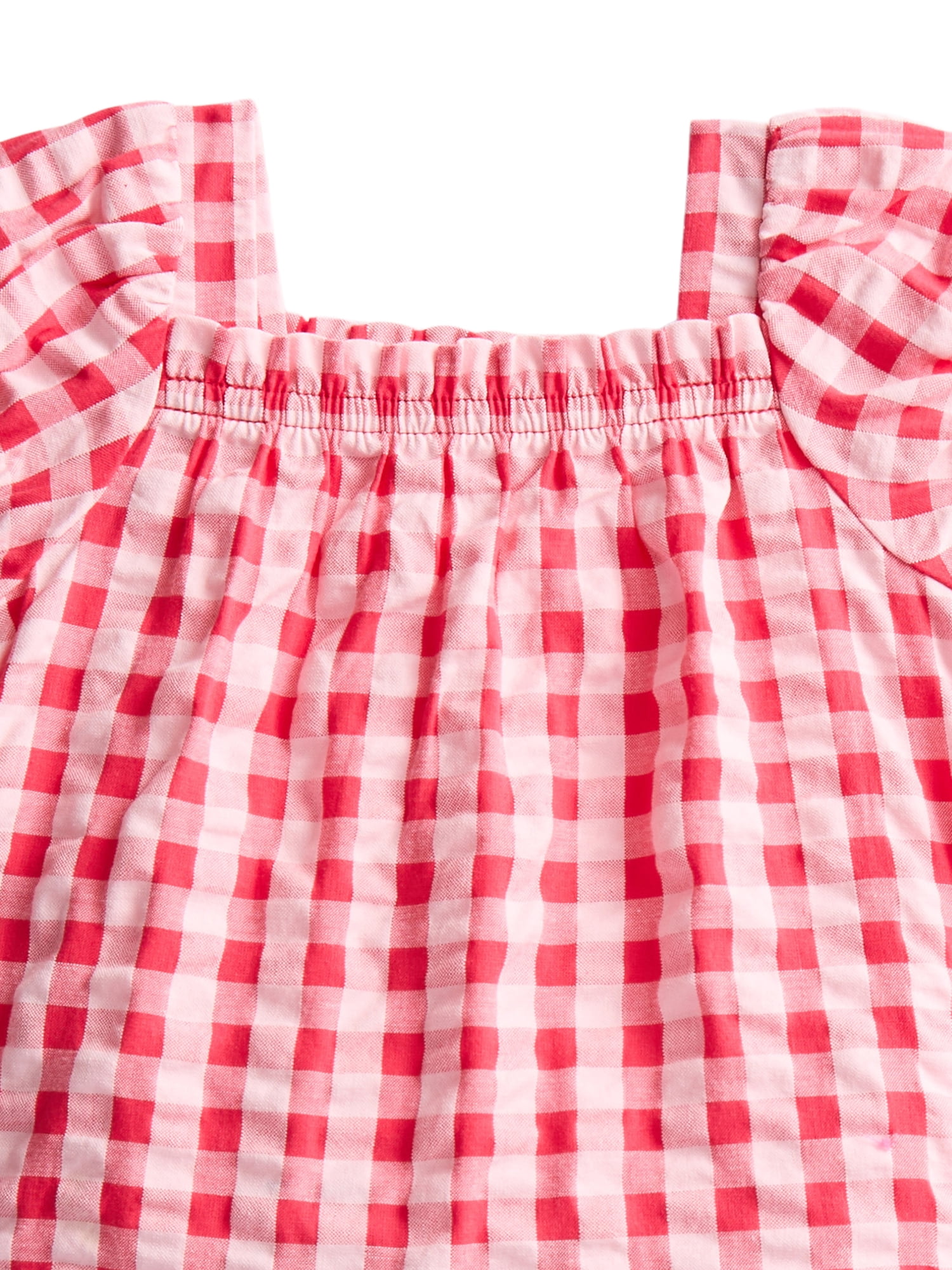 Wonder Nation Baby Girls Cotton Seersucker Puff Sleeve Top and Bloomer Shorts Set, 2-Piece, Sizes 0/3M-24M