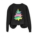 thumbnail image 2 of Xdegoge Christmas Sweatshirts for Women Crewneck Long Sleeve Tops Xmas Tree Graphic Shirts Loose Fit Christmas Tshirts Shirts for Women Graphic Plus Size Christmas T Shirts for Women, Black 2XL, 2 of 6