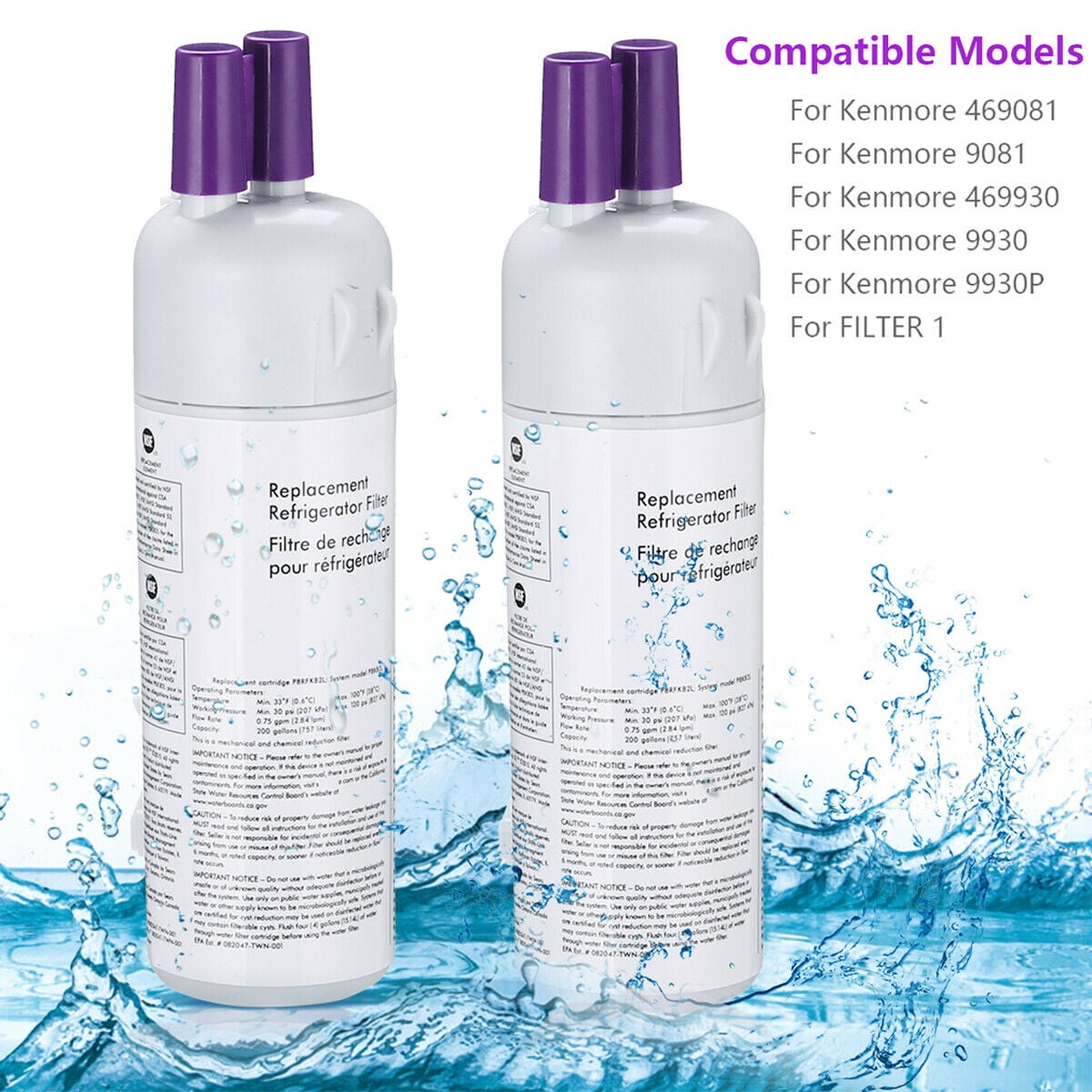 1 Pack Top Pure Compatible Refrigerator Water Filter for Kenmore 9930 9081