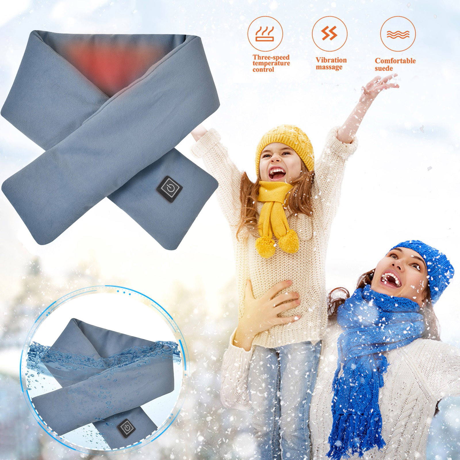 TANGNADE Electric Heating Scarf Three Gear Regulation USB Heater Heating Neck Brace Heating Pads