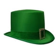 thumbnail image 4 of Sombrero de copa verde Yinane Accesorios de disfraz de duende con Hebilla para celebración familiar Cinta Verde, 4 of 8