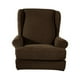 thumbnail image 2 of Funda de tela para sillón con respaldo de alas, universal, para muebles café, 2 of 9