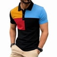 thumbnail image 5 of Men's Casual Button Down Shirt Patchwork Turndown Collar Short Sleeve Breathable Quick Dry Polyester Blend Stretch for Daily Work Vacation Streetwear | Zenithor,Black L, 5 of 9