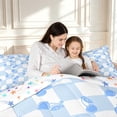 thumbnail image 4 of Manfei Geometric Check Queen Comforter Set,Cute Cherry Comforter Sets Queen,Blue Red,Colorful Stars Reversible,3-Piece,1 Comforter and 2 Pillowcases,3-Piece,1 Comforter and 2 Pillowcases, 4 of 7