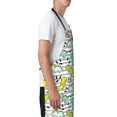 thumbnail image 2 of Goofa Funny Dinosaurs on Stripes Printed Waterproof Apron 33" Chef Aprons for Men Heavy Duty Chemical Work Apron Adjustable Bib Apron, 2 of 9