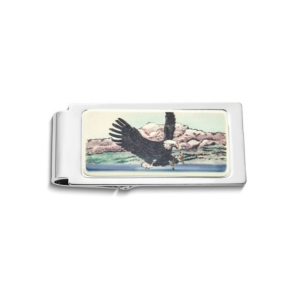 Gem & Harmony Mens Eagle Landing Hinged Money Clip for Men
