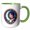 Green/White, variant on 3drose, Victor Male Name, Moon, Man, Bald Eagle Head. Artsy Gift for a Man, 11oz Two-tone Black Mug