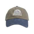 thumbnail image 2 of Gravity Outdoor Co. Pigment Dyed Adjustable Baseball Cap - White Logo - Olive/Navy, 2 of 4