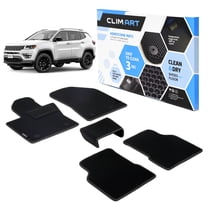 CLIM ART All-Weather Car Floor Mats Compatible with Jeep Compass 2017-2026, Custom-Fit Heavy-Duty Floor Liners for Cars & SUVs, Car Accessories for Men & Women, Black - FL011318201