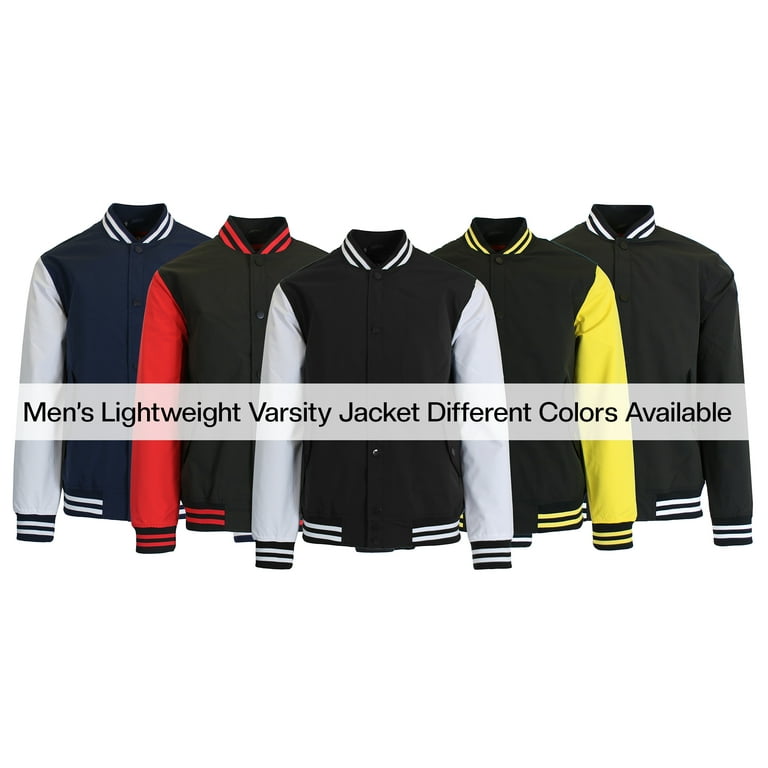 Men Black and Yellow Baseball Jacket