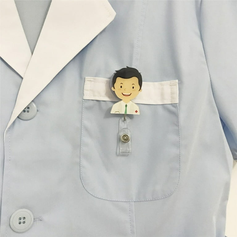 harmtty Cute Retractable Badge Reel Nurse Doctor Key ID Name Card Holder  Office Supplies,5#