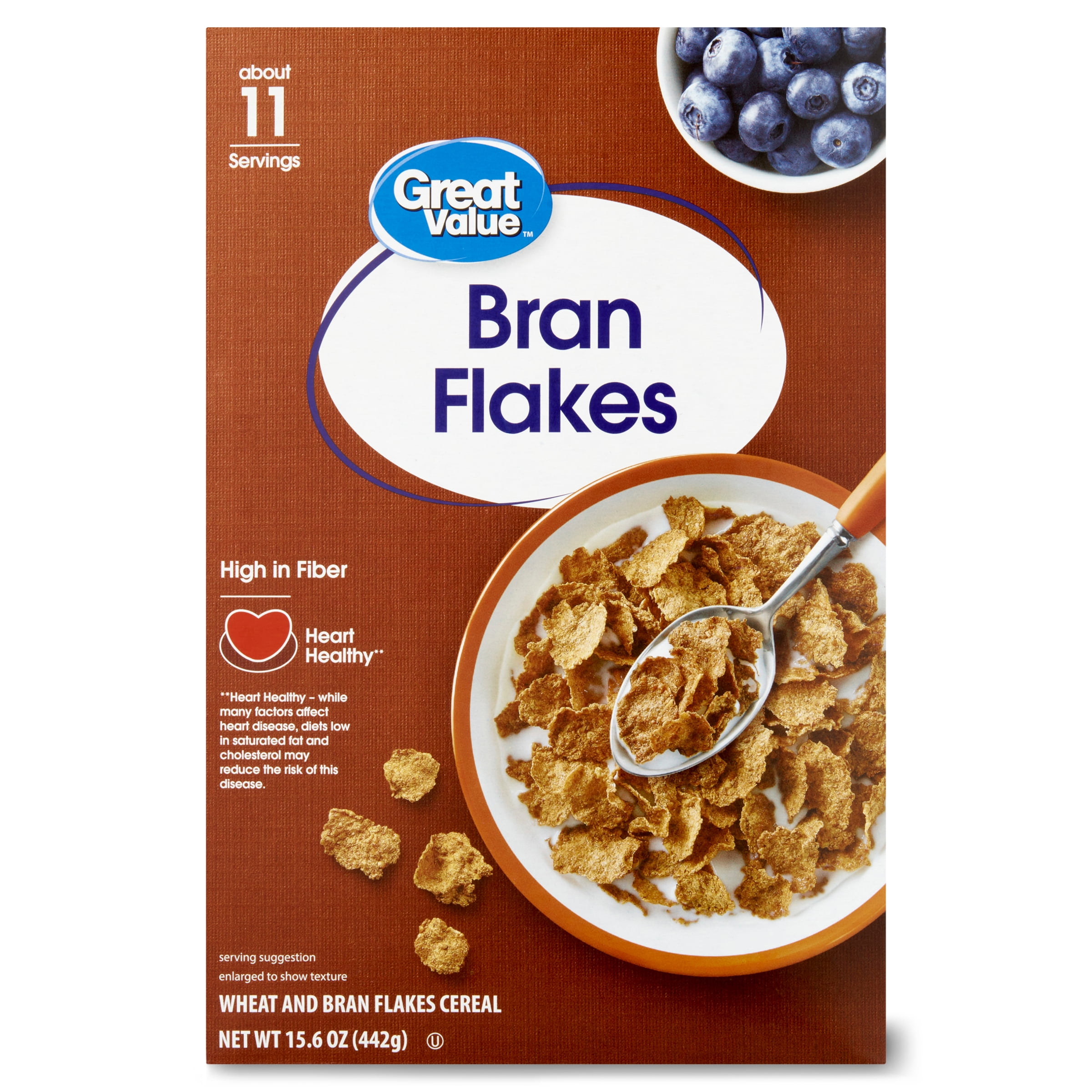 Great Value Bran Flakes Breakfast Cereal, 15.6 oz