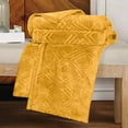 thumbnail image 6 of BNM Fleece Diamond Fluffy Blanket, Throw, Gold, 6 of 7