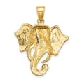 thumbnail image 4 of Auriga 14k Yellow Gold 2-D Elephant Head w/ Twisted Trunk Charm for Women, 4 of 6