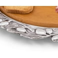 thumbnail image 3 of Arthur Court Sand-Cast Aluminum Pizza or Cheese Server with Wood Board; Olive Pattern Metal Holder, 3 of 4