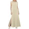 thumbnail image 1 of 2025 Vestido largo sin mangas con abertura para mujer: vestido camisero informal y holgado con bolsillos laterales, cuello redondo, tejido ligero, ideal para el verano, tallas S-XXL, 1 of 4