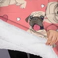 thumbnail image 3 of Oversized Wearable Blanket Hoodie,Pug and Love Heart Sherpa Blanket Hoodie with Super Pockets,Super Warm Fuzzy Pullover for Women & Men, 3 of 6
